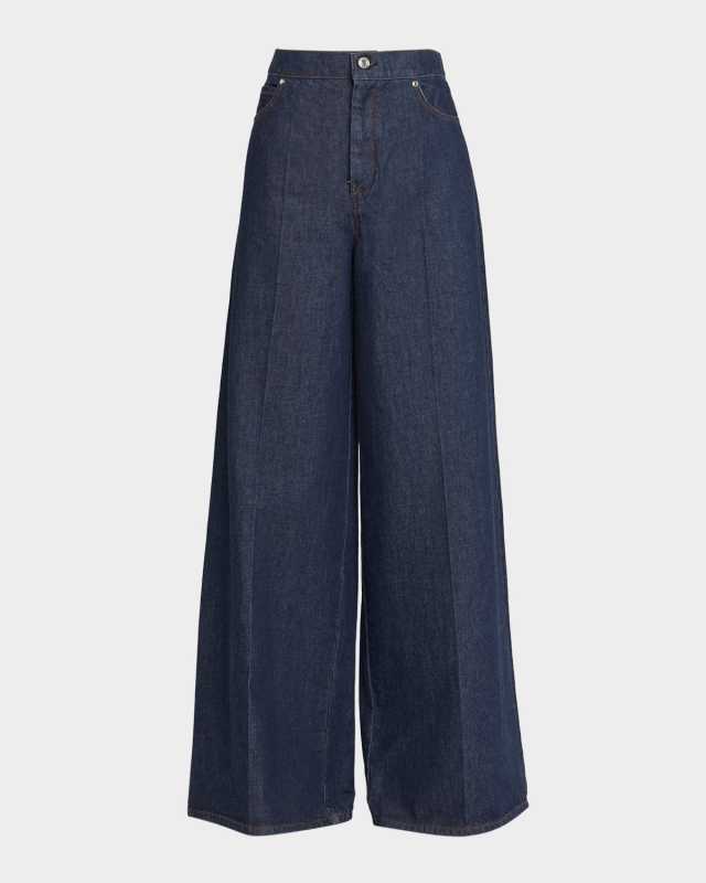 Carmine Wide-Leg Denim Trousers